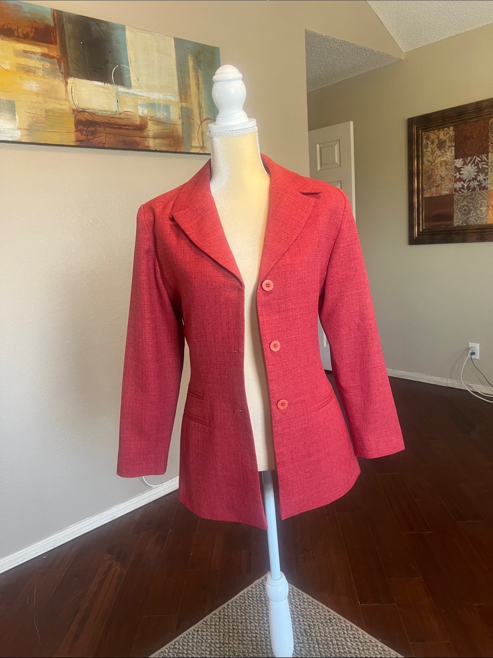 Tailored Women's Raspberry Button-Front Blazer